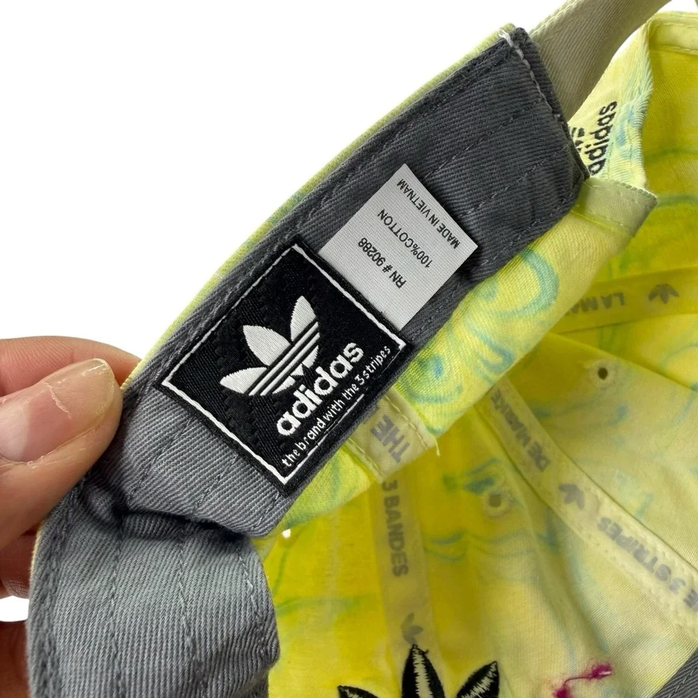 Adidas Originals Marbled Yellow Blue Trefoil Dad Hat Adjustable Cotton Cap